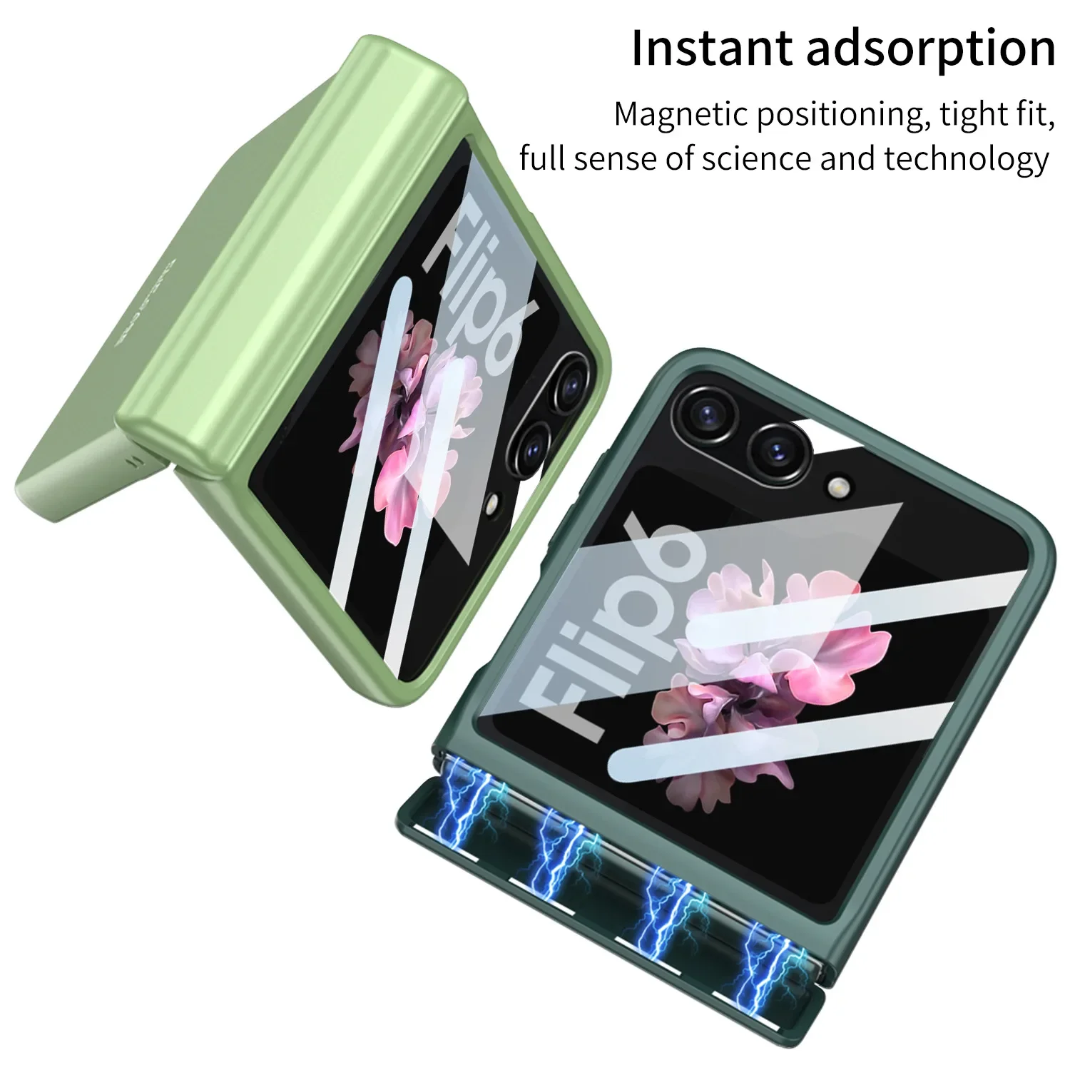 Luxury Magnetic Hinge Cover for Samsung Z Flip 5 Case Z Flip5 Flip6 Ultr-thin Shell for Galaxy Z Flip 6 Case with Super Window