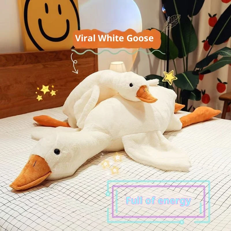Cuscino in peluche d'oca Jumbo, anatra extra large, peluche per le gambe, per dormire, cuscino per il corpo, per ragazze, donne, giocattolo comfort