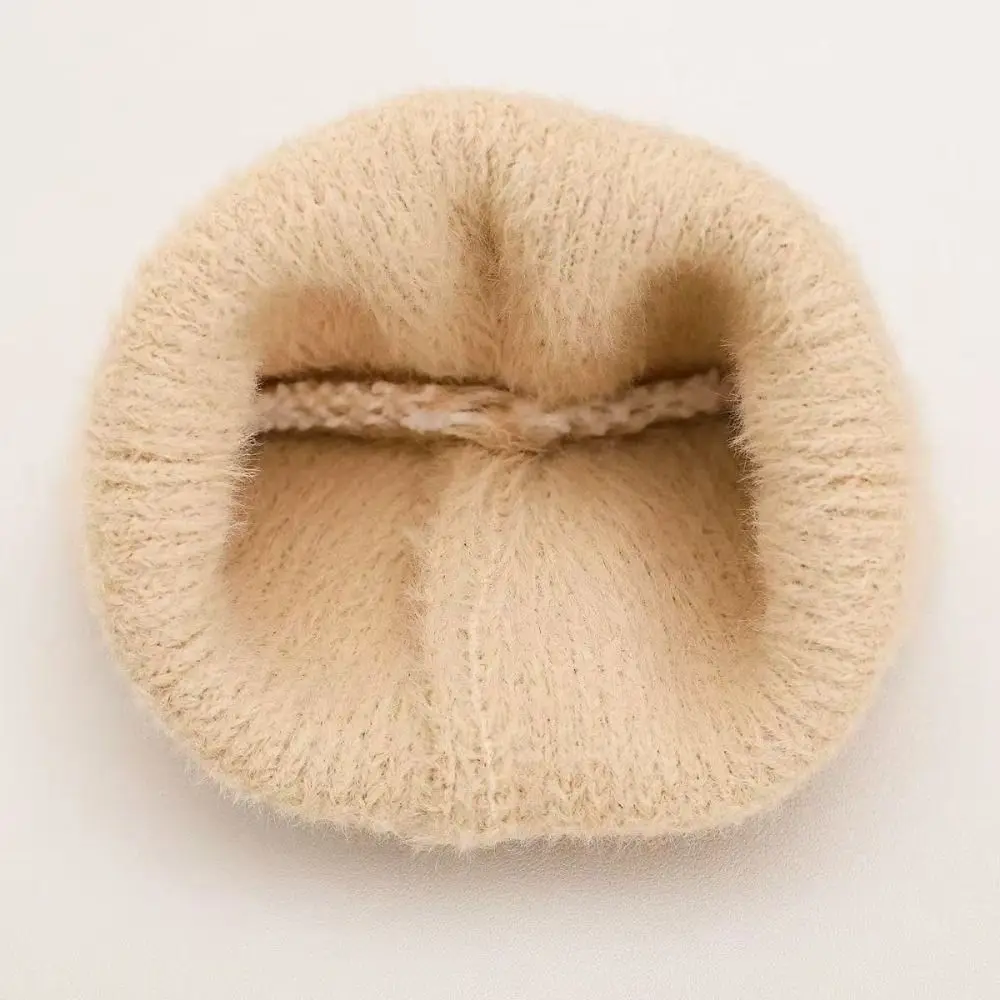 Easy Wear Knitted Baby Hat Soft Touch Warm Thick Kids Cap Stretchy Horn Shape Toddler Hat Outdoor Activity