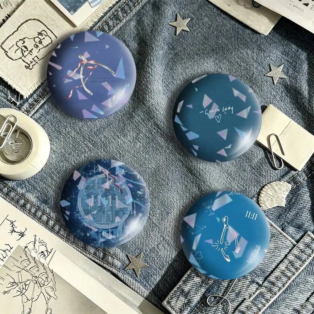 C-Conan Gray Wishbone Tin badges in 25/32/44/58/75mm, brooch pins for accessories & gifts,Souvenir.