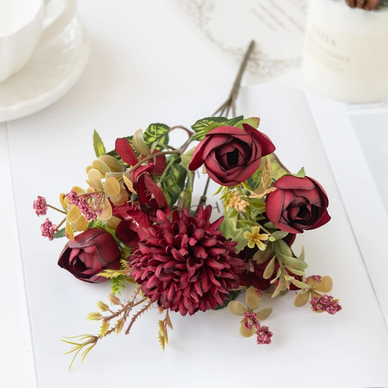 Künstliche Blumen, günstigerer Tee, Rosenknospen, DIY-Süßigkeitsschachtel, Vase für Zuhause, Raumdekoration, Weihnachtsgirlande, Hochzeitsstrauß, Seidenhortensie