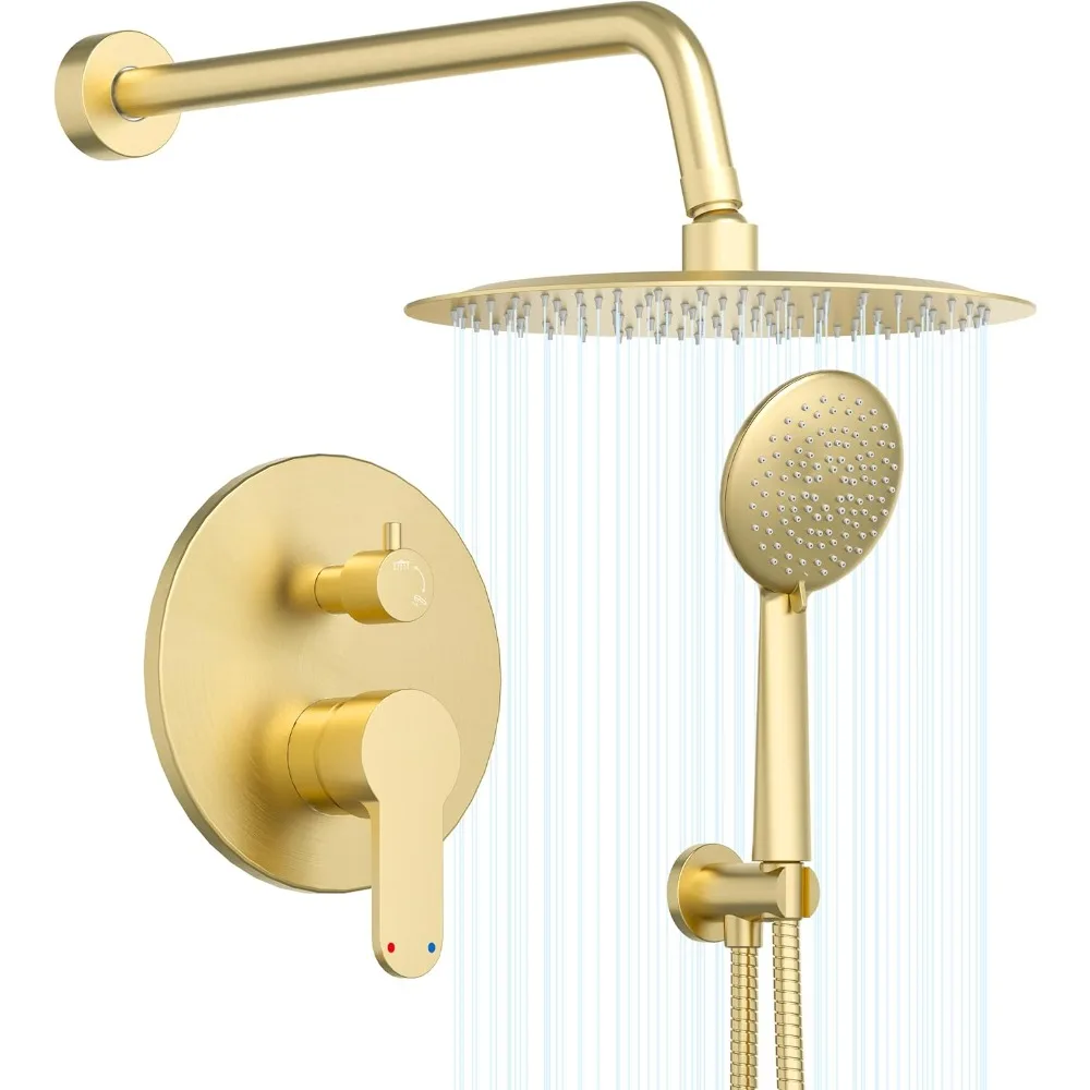 نظام دش غابريلي جولد مع صمام ضغط متوازن ورؤوس دش متعددة الإعدادات مقاس 12 بوصة