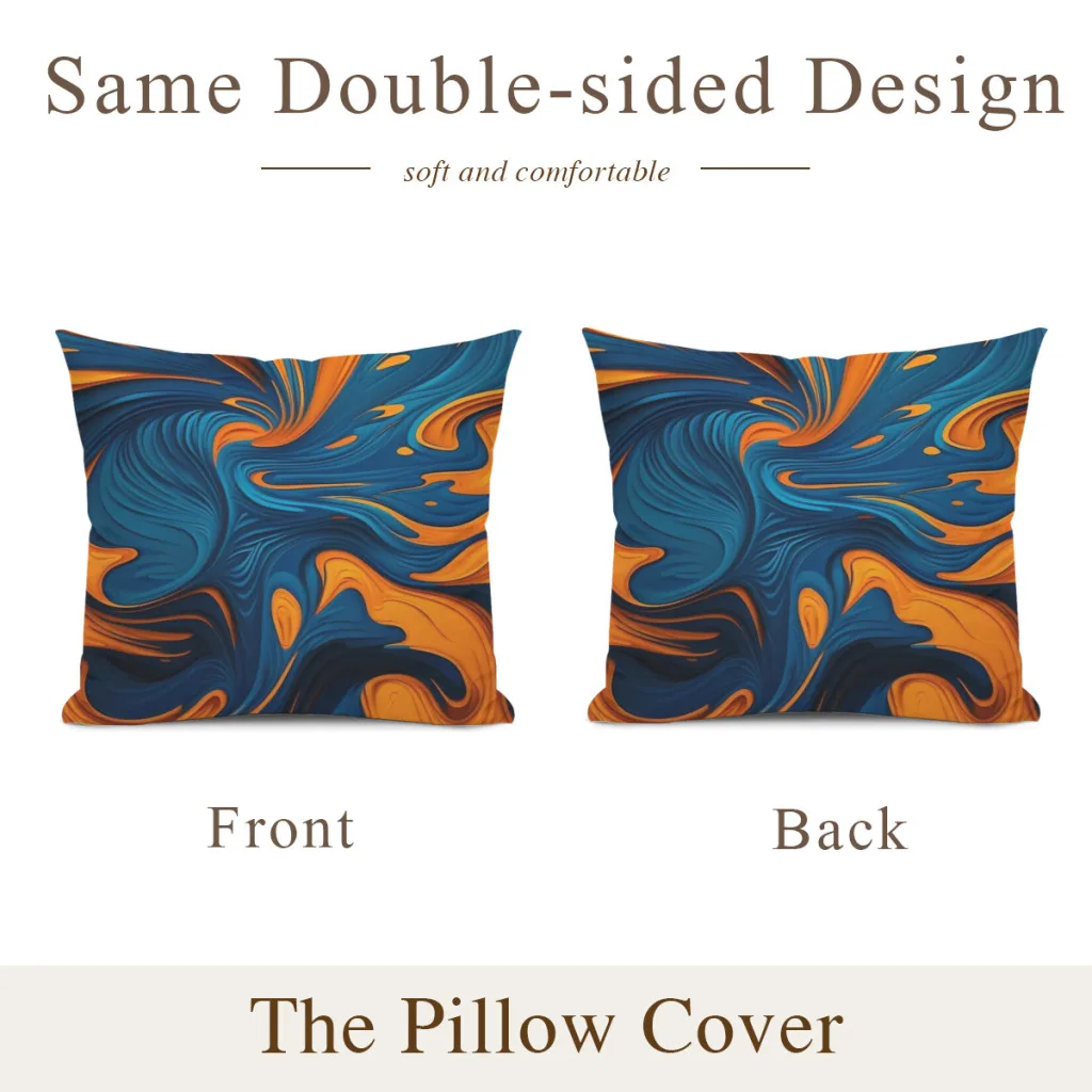 Oil Paint Orange And Blue pattern Cushion Office Classroom Chair Cushion Couch Pillow Bedroom Floor Winter Thick