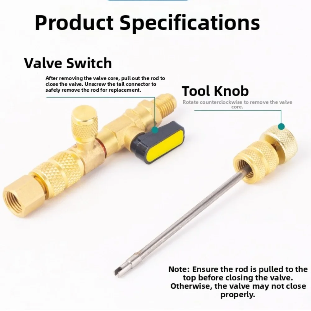 Brass AC Valve Core Removal Tool For R22 R410A Quick Change Wrench 1/4