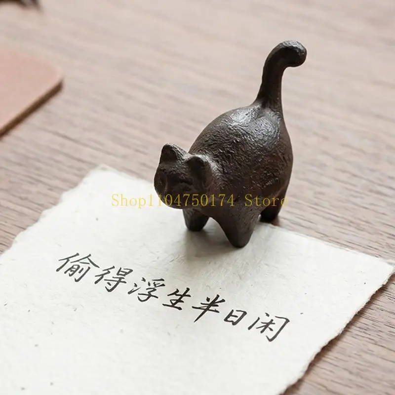 Shelf Display Animal Figure, Metal Paperweight for Desk Paper Holding, Small Textured Accent for Study Table or Office Room Use