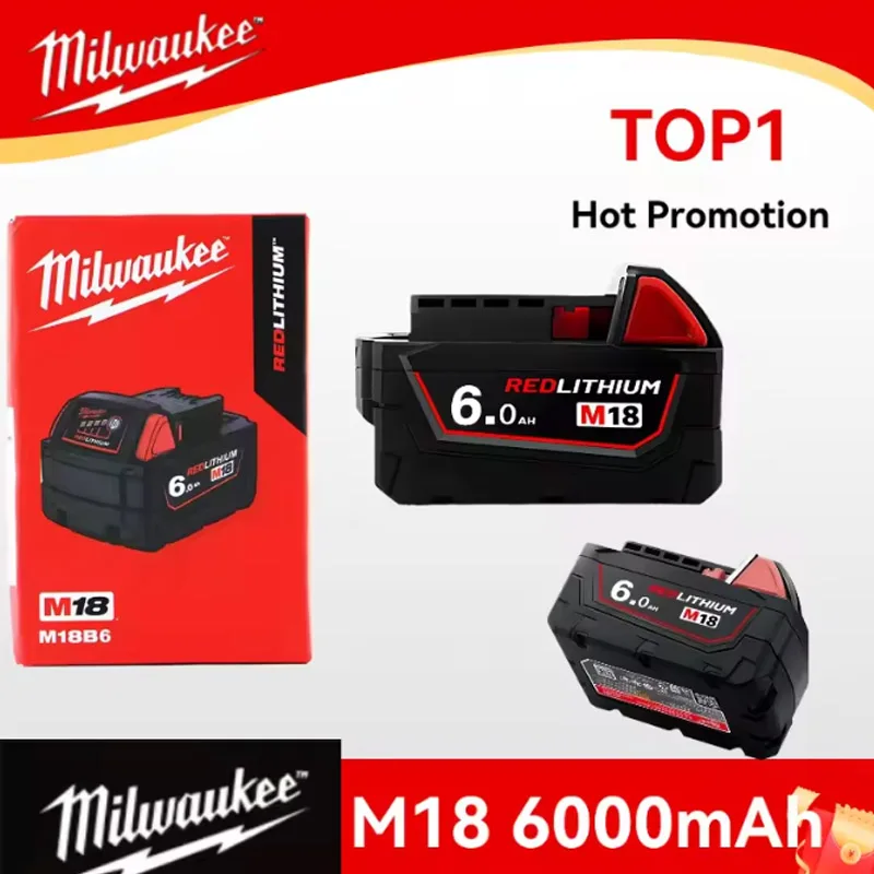 

Original Milwaukee battery 6AH, high-energy long-lasting lithium battery, 18V M18HB12, M12-18FC high-speed charger 48-11-1850