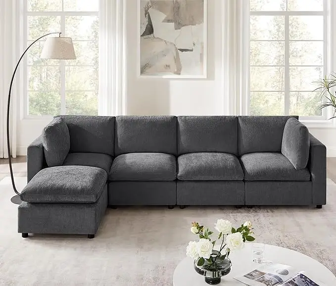 

Modular Sectional Sofa Convertible Sofa Couch with Ottoman Sectional Sofas for Living Room Small Apartments Gary