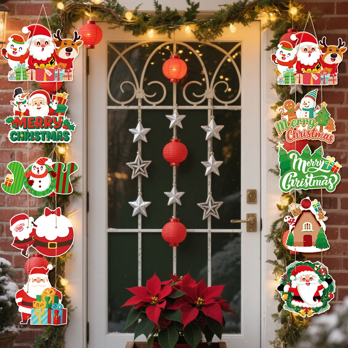 

Christmas Hanging Door Banner Merry Christmas Decoration for Home 2025 Pendant Xmas Paper Door Hanging Navidad Natal New Year
