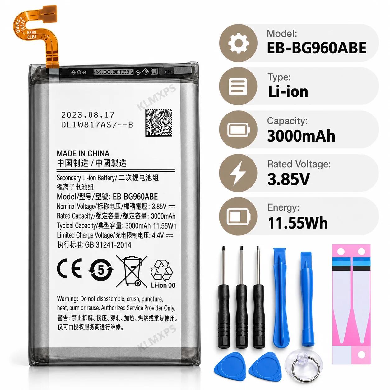 For Samsung Galaxy S9 G9600 Battery EB-BG960ABE EBBG960ABE 3000mAh Li-ion Rechargeable Replacement Phone Battery SM-G960F Repair
