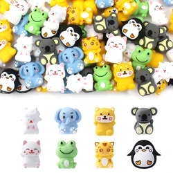 5/10PCS 3D Silicone Bead Tiger Koala Penguin Animal Focusing Beads Suitable for Pens Handcrafted Gift Set DIY Jewelry Making