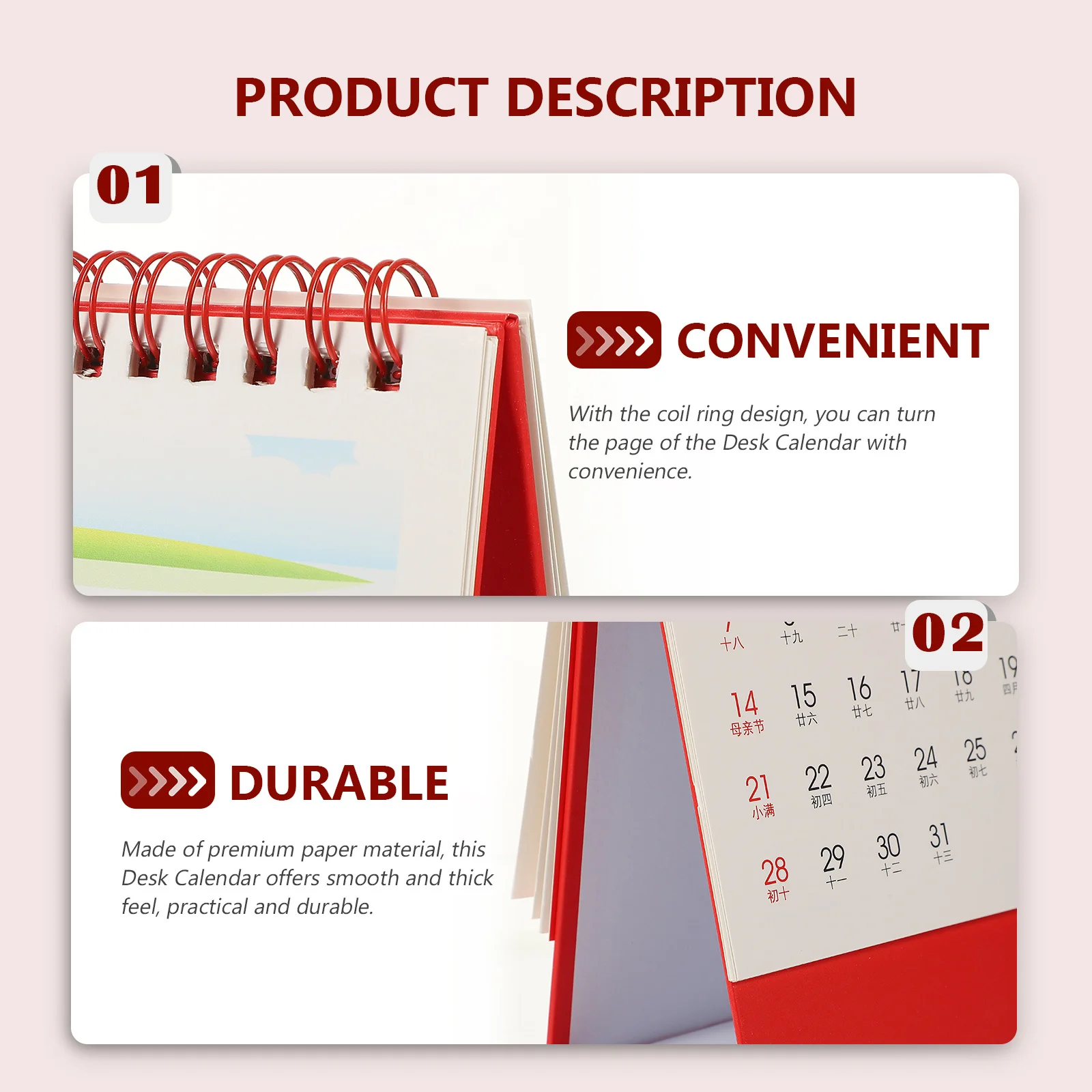 

Table Calendar Desktop Year of Rabbit Household Calendars Paper Minimalist Aesthetic Office