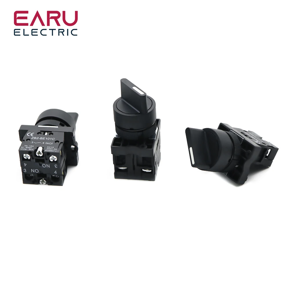 XB2-ED21 XB2-ED25 XB2-ED33 XB2-ED53 2 3 Position 1NO1NC 1NO 2NO Latching Self-Lock Momentary Selector Rotary Push Button Switch