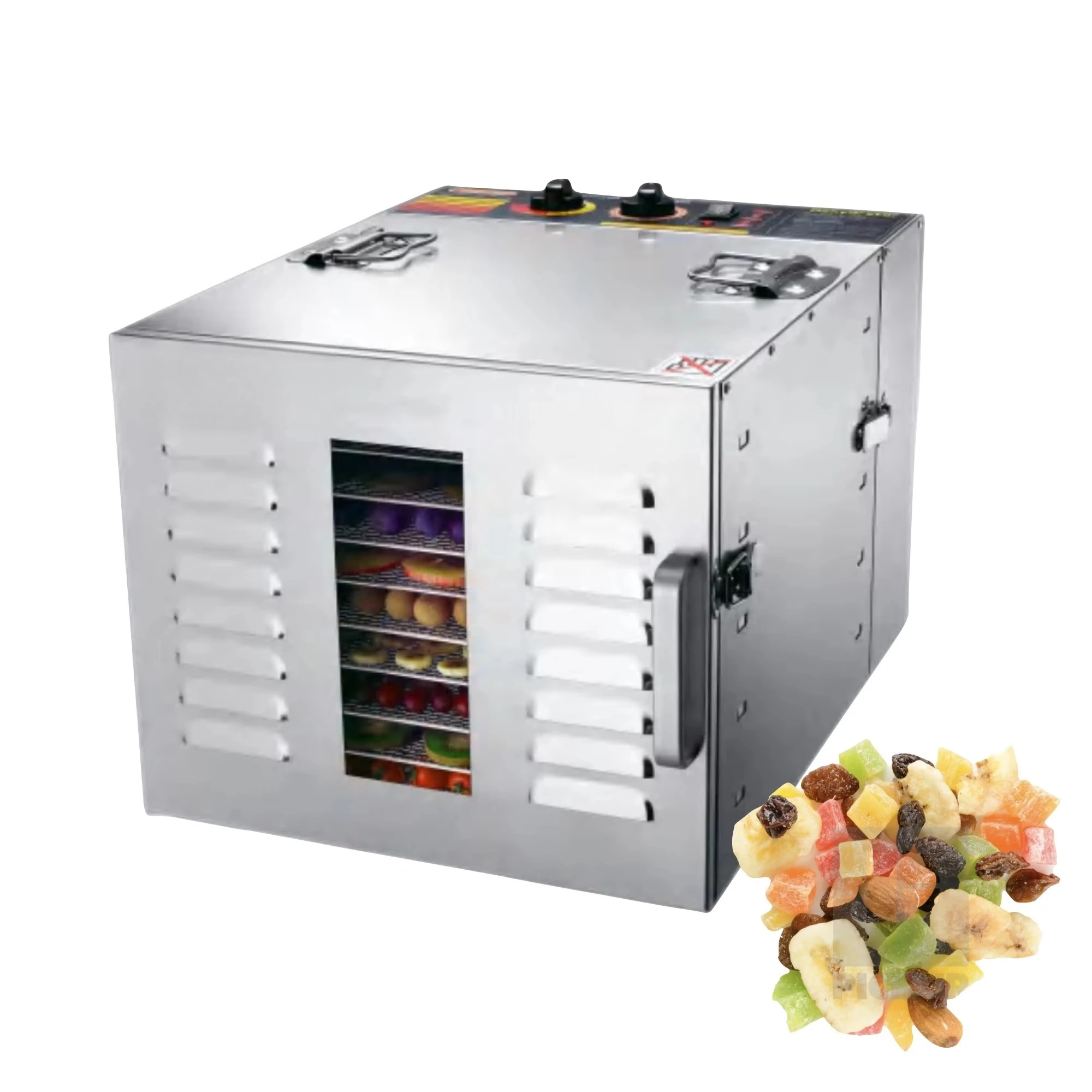 10 Tray Fruit Drying Machine Industrial Commercial Food Dehydrator Fruits Vegetables Electric Power