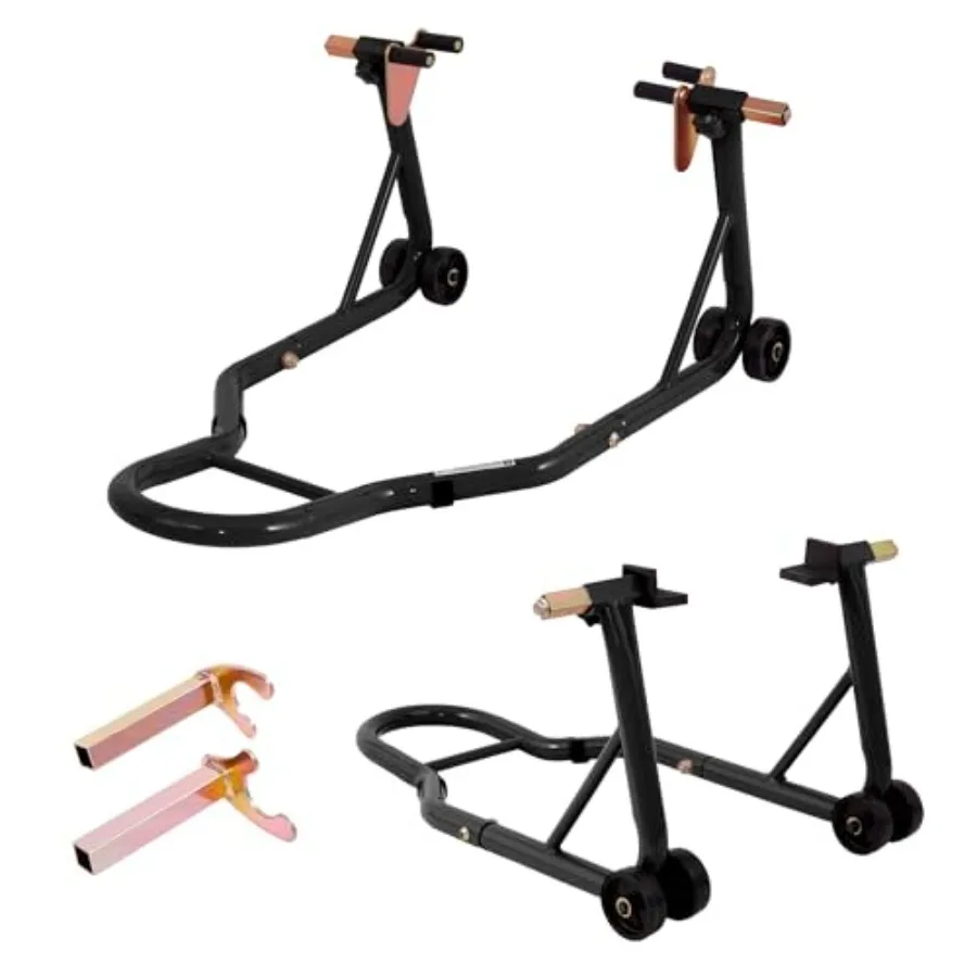 

Motorcycle Front Rear Stand 2Pack Universal Wheel Lift Stand Swingarm Spool Lift Stand Paddock Stand Black 850Lbs Capacity