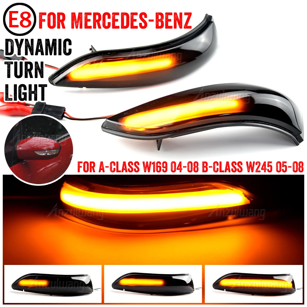 

Scroll Dynamic Blinkers Turn Signal Lamp Side Mirror lighting Led Car Bulb Facelift For Mercedes Benz A B Class W169 W245 04-08