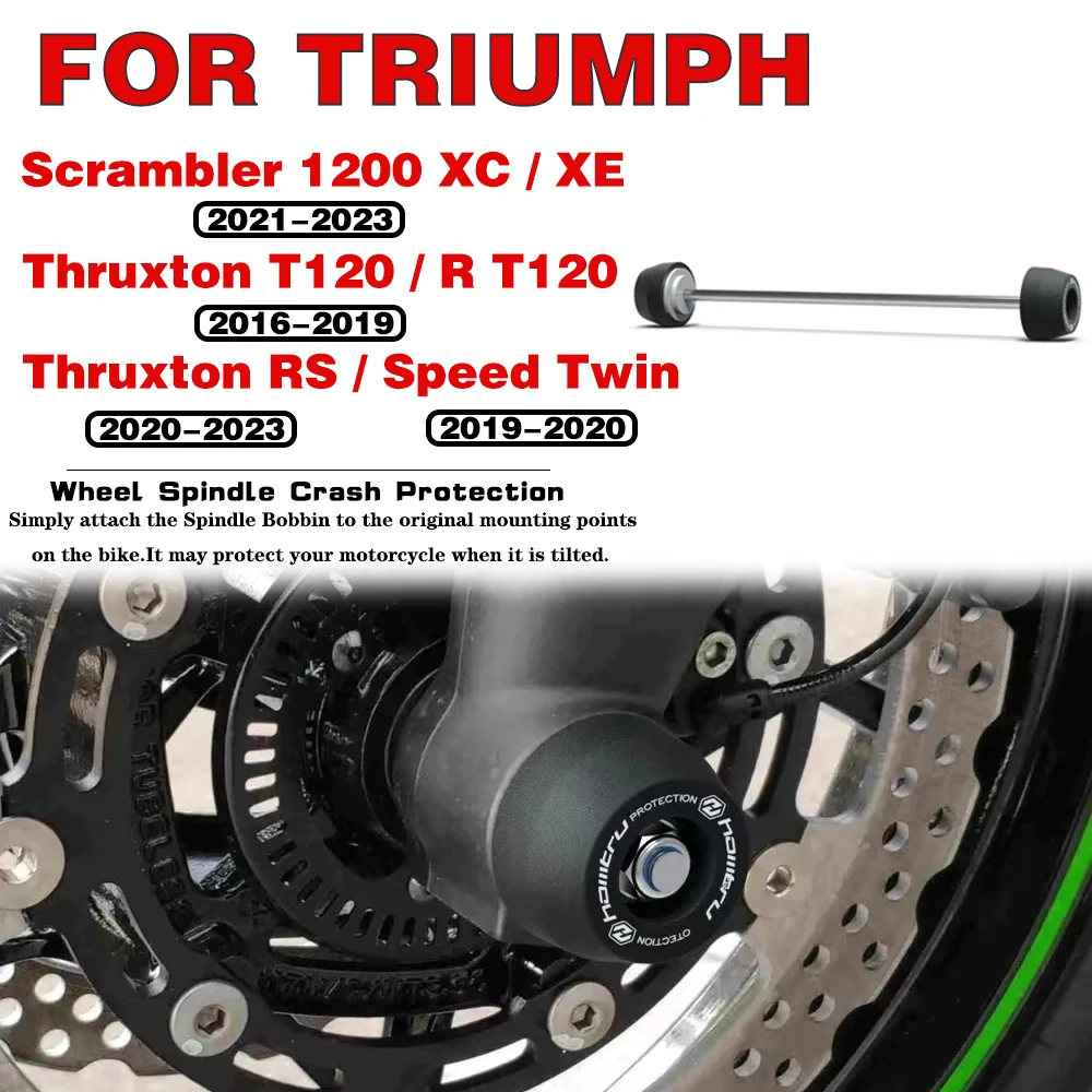 

For Triumph Speed Twin / Scrambler 1200 XE XC / Thruxton R T120 / RS / T120 2016-2023 Front Rear Wheel Spindle Crash Protection