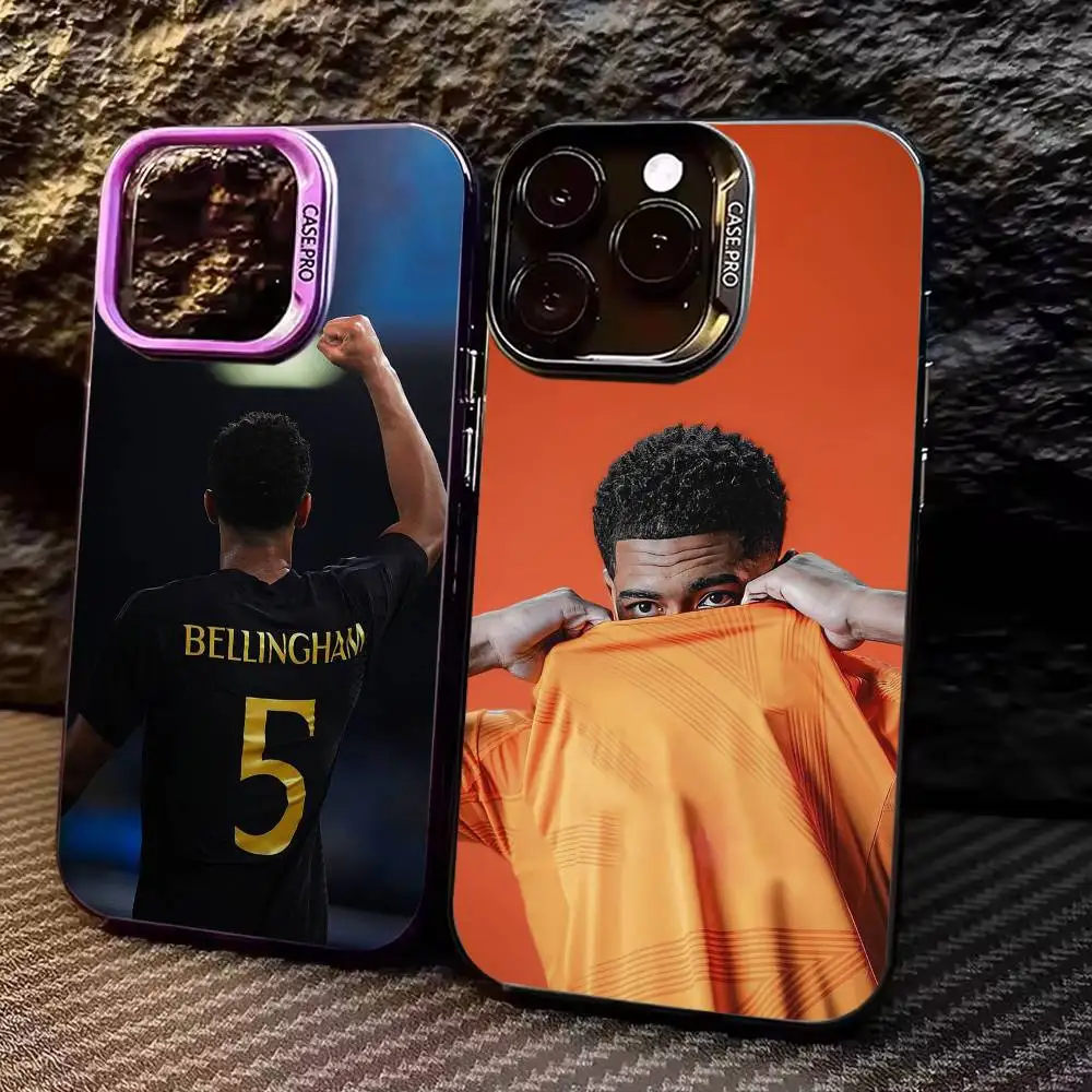 

J-Jude Football B-Belling-hams Phone Case For iPhone 17,16,15,14,13,12,11 Plus,Pro Max,Colored Silver Phone Case