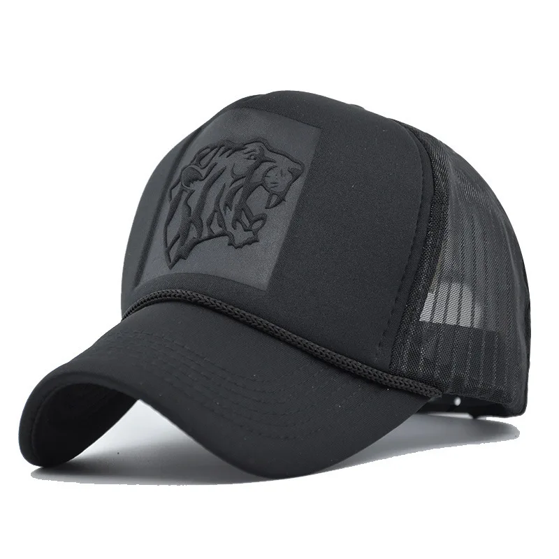 

Trendy 3D Embossed Tiger Head Mesh Men's Baseball Summer Duckbill Cap