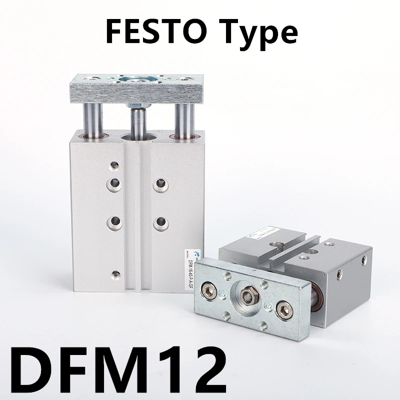 

DFM DFM12 FESTO Type Pneumatic Small Three-axis Three-bar Double Guide Rod Column Cylinder DFM-12-16-30 / 60 / 80-P-A-GF-KF