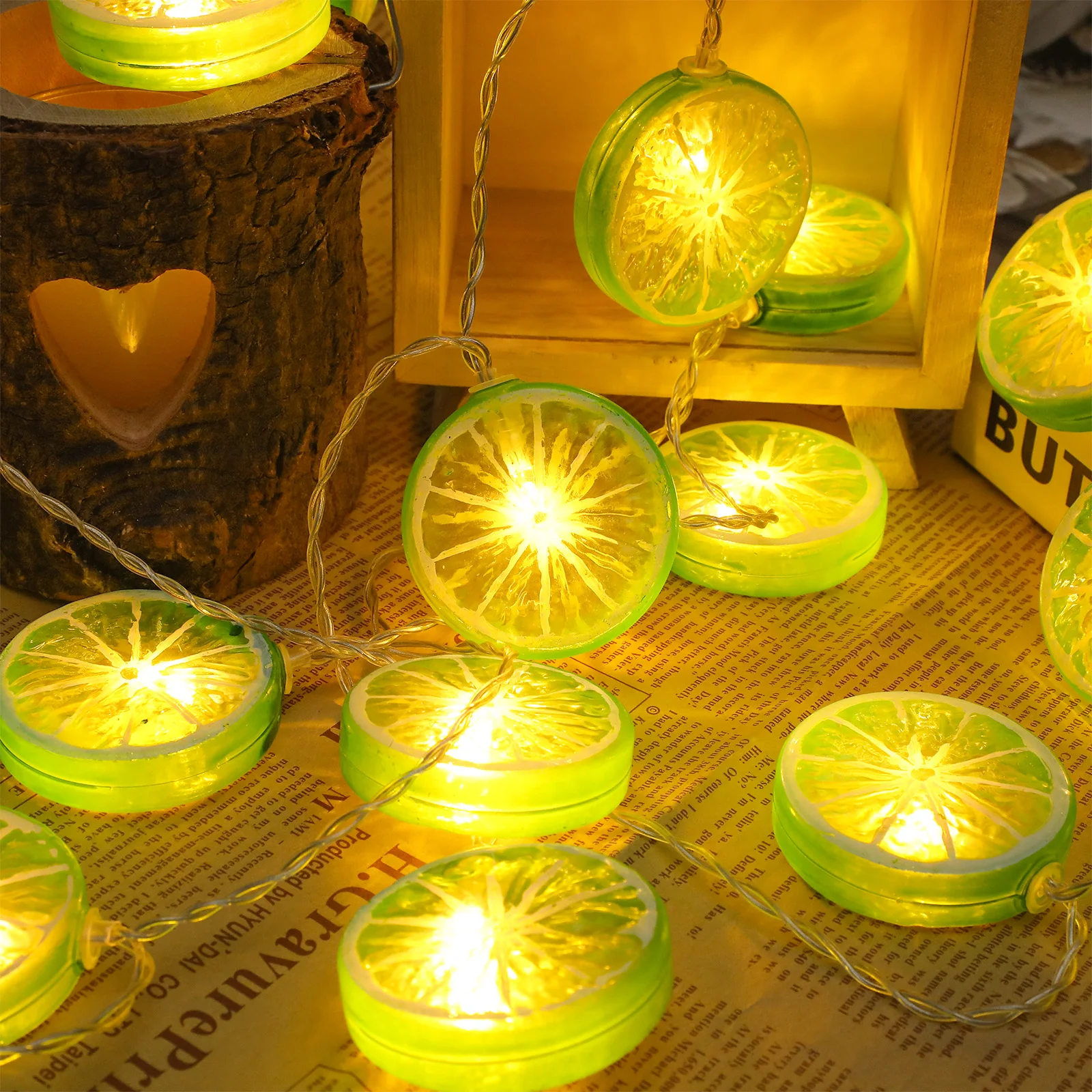 20 LED Balcony String Lights Slice String Lights Waterproof Outdoor Camping Child Gift Holiday Lighting