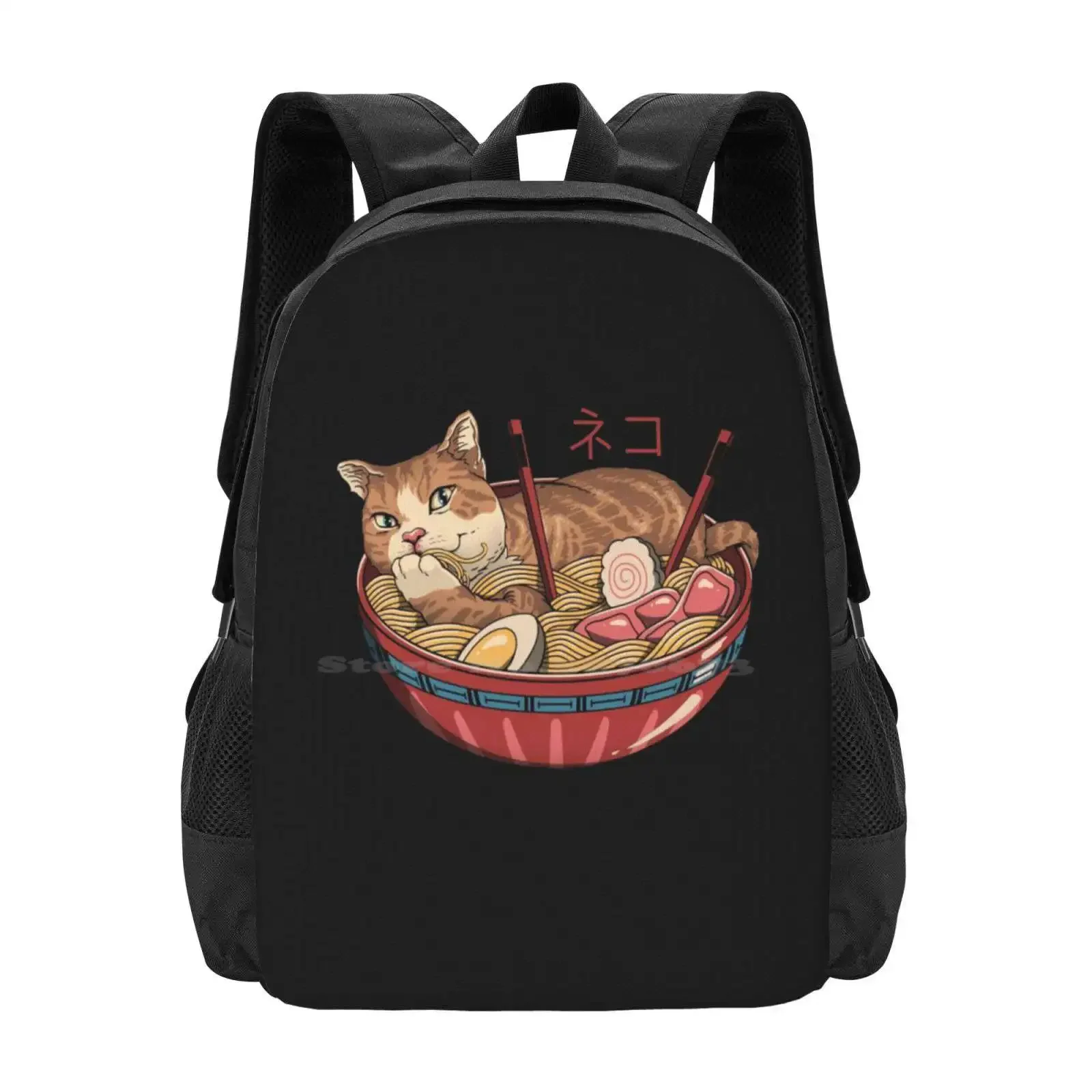 

Neko Ramen V2 Новые поступления Сумки унисекс Студенческая сумка Рюкзак Кошки Животные Рамен Чаша Японский Ramen Love I Love Ramen Foods