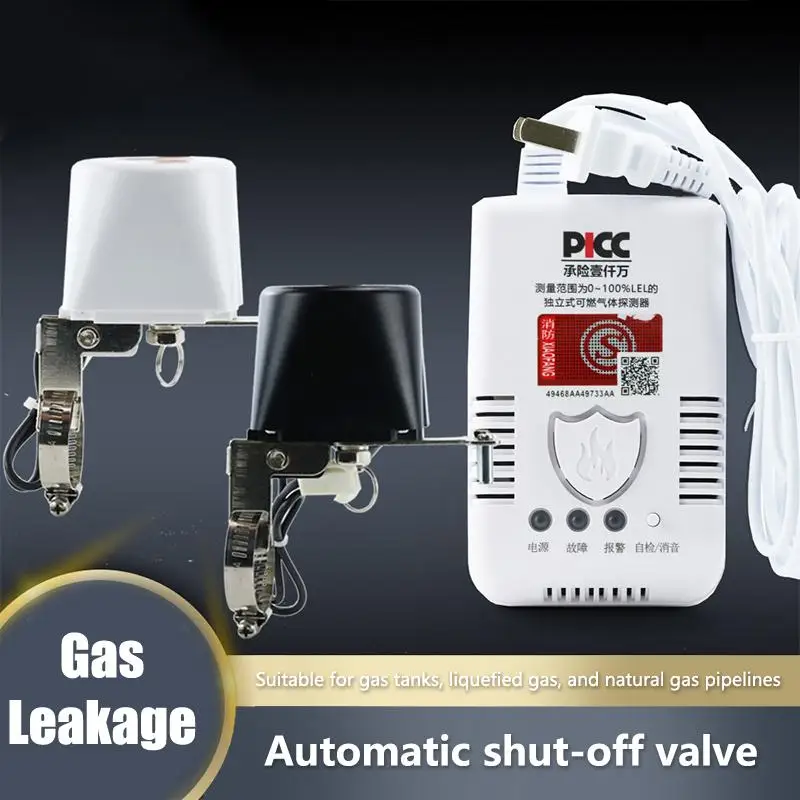 Manipulador de tubulação de alarme de gás Controlador de gás Válvula de corte de gás natural Válvula de esfera Detecção de alarme de metano