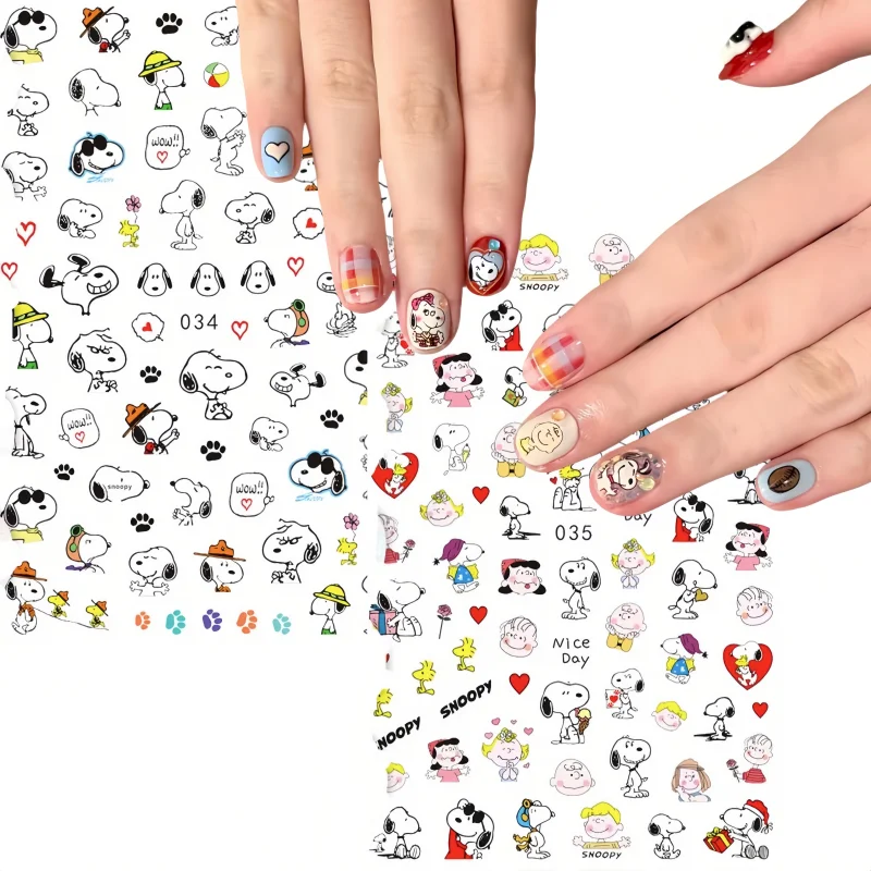 

Miniso Cartoon Snoopy Nail Stickers Sanrio Cartoon Hello Kitty Stickers For Nails Kuromi Melody Nail Supplies Press On Nails