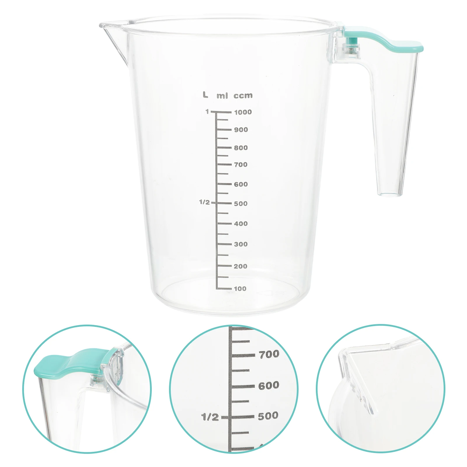 

Graduated Measuring Pitcher Transparent Cup Espresso Coffee Baking Kitchen Accessory V-Shaped Spout Clear Container Double Scale