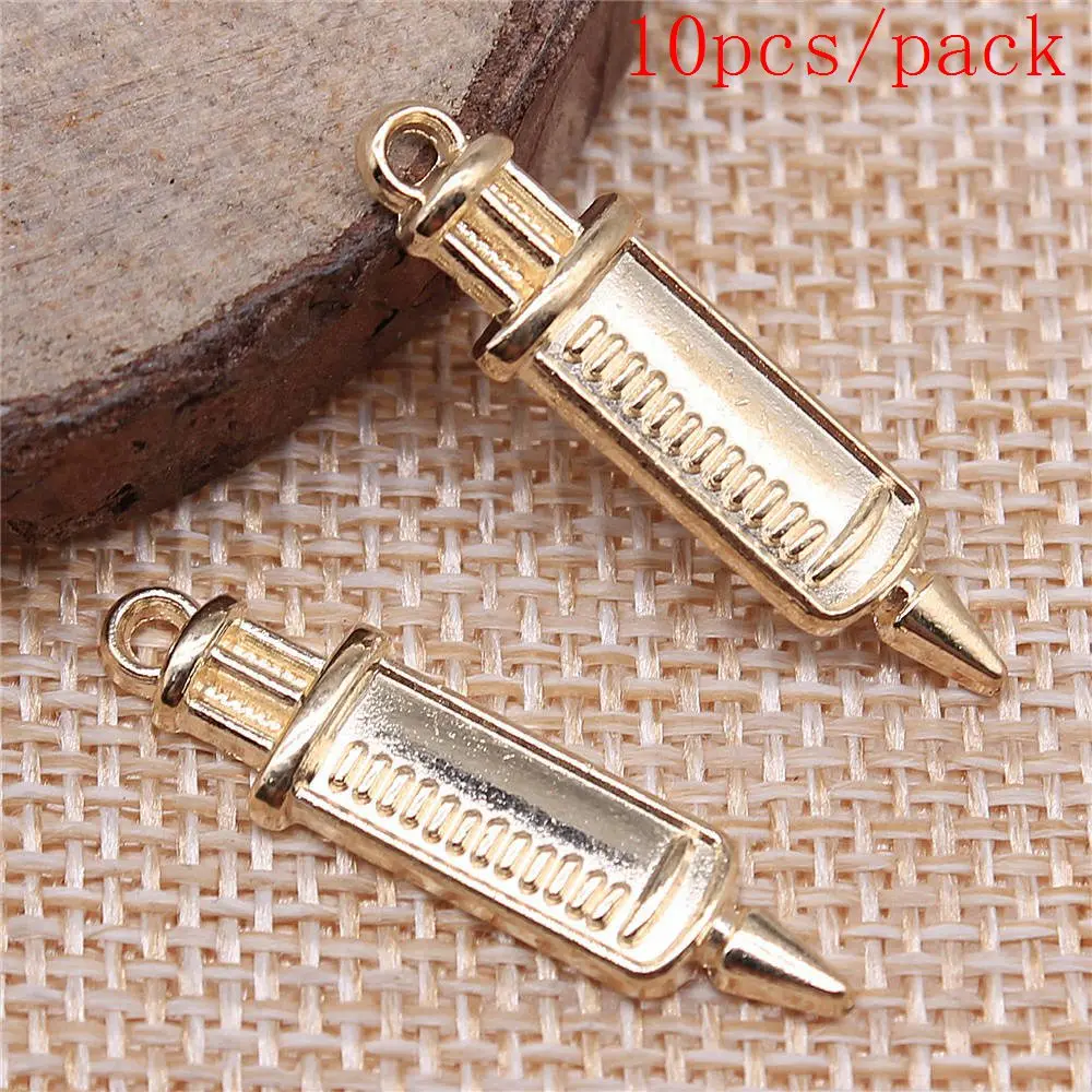 Syringe Charms For Jewelry Making DIY Pendants For Gift Bulk