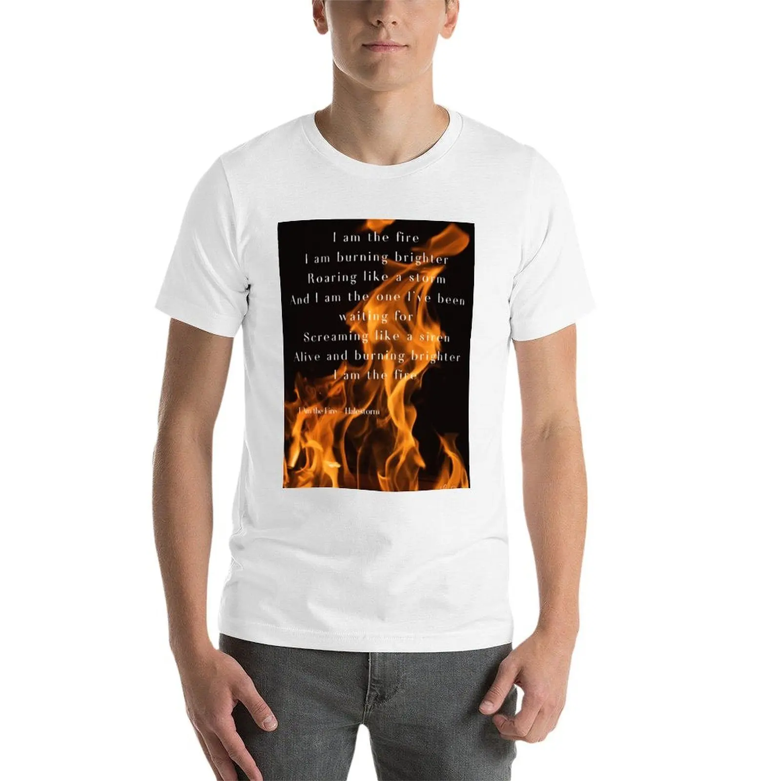 I Am the Fire Lyrics- Halestorm T-Shirt anime t shirts oversize man t shirt designer