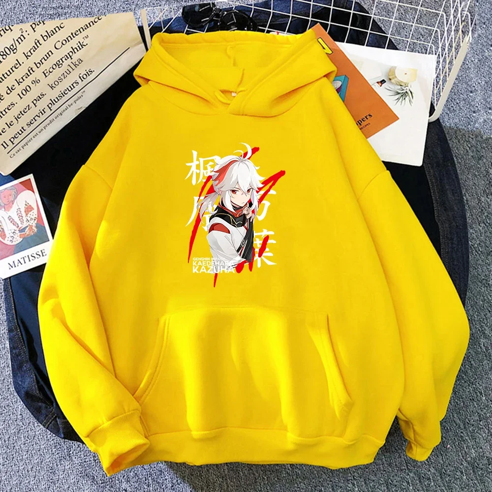 Anime Genshin Impact Kaedehara Kazuha Hoodie Women Funny Kawaii Graphic Hoodies Woman Harajuku Fleece Hooded Sweatshirts