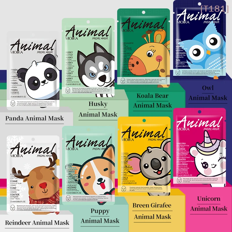 

[E] 1/5/10/20 шт. MOIKA Padan Animal Mask Увлажняющая, осветляющая и восстанавливающая маска для лица для ухода за кожей