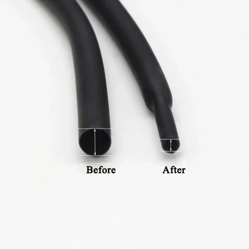 2:1 Black 1 2 3 5 6 8 10 12 14 16 18mm Diameter Heat Shrink Heatshrink Tubing Tube Sleeving Wrap Wire Sell DIY Connector Repair