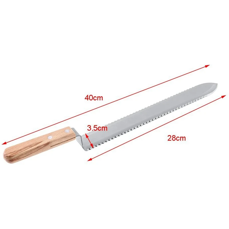 Curved Edge Stainless Steel Honey Cutter Honey Cutting Knife Scraper Honey Extraction Equipment Flat Mouth Double Tooth Edges