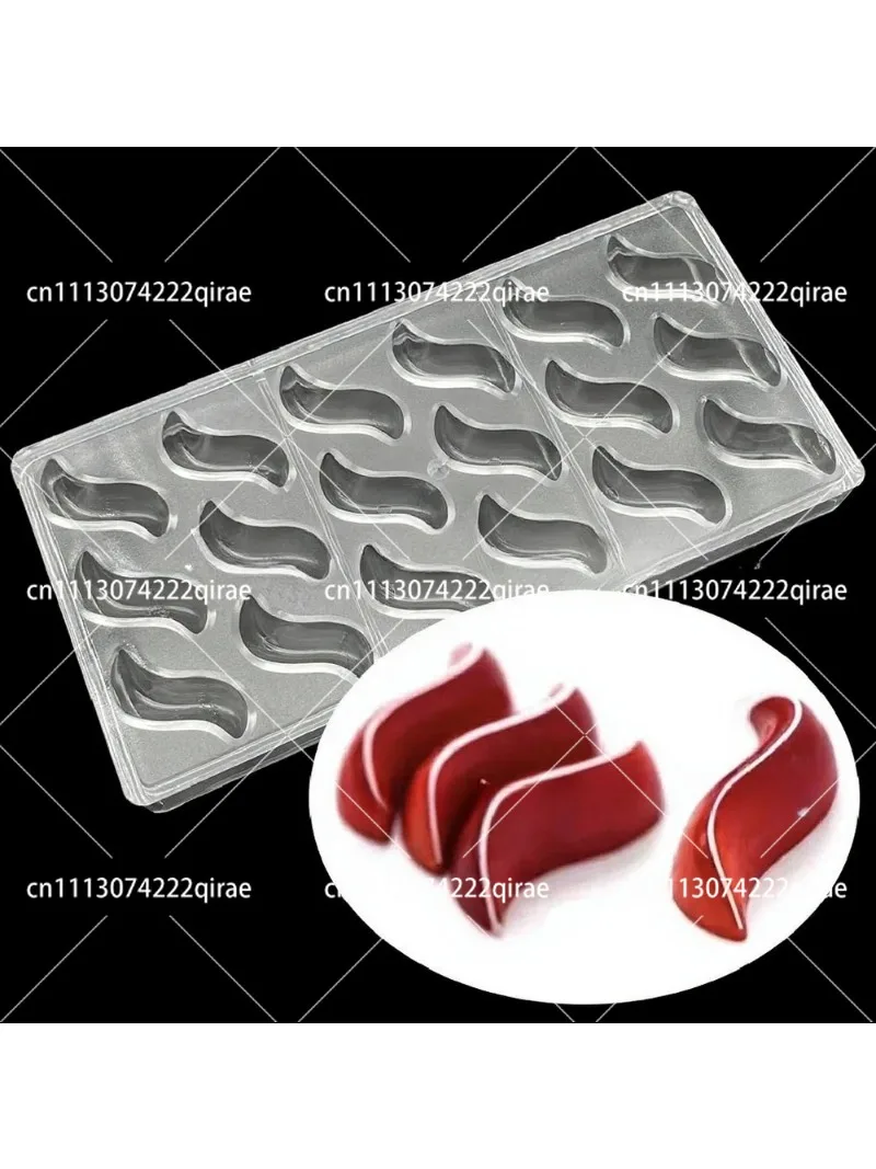 3D Polycarbonate Chocolate Mold S Shape Tadpole Water Droplet Candy Cake Tray Moulds for BonBon Sweets