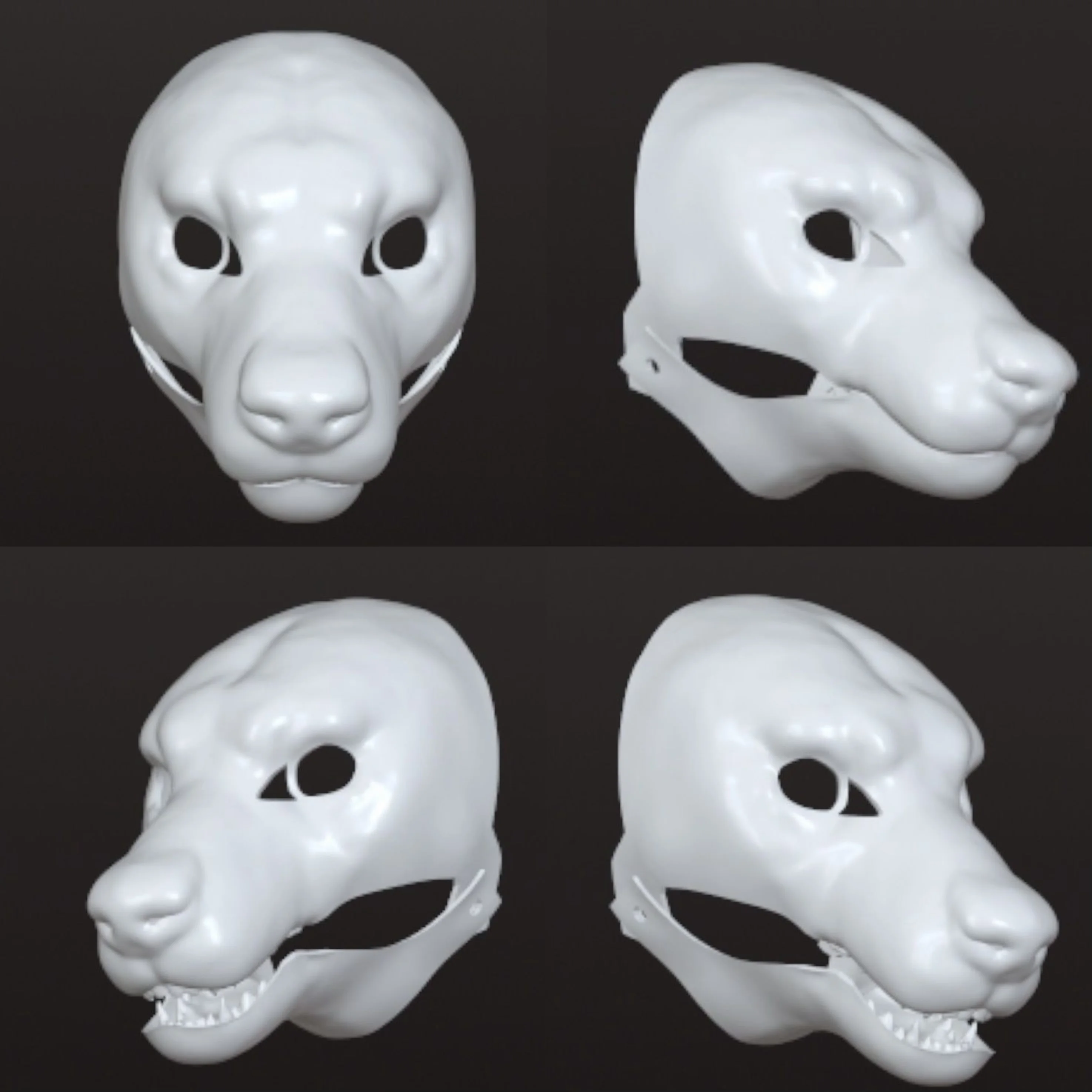 

Базовая маска кигуруми, подвижная челюсть, длинная морда, собака, 3D печать, полуреалистичный костюм зверя, череп, аксессуары для косплея