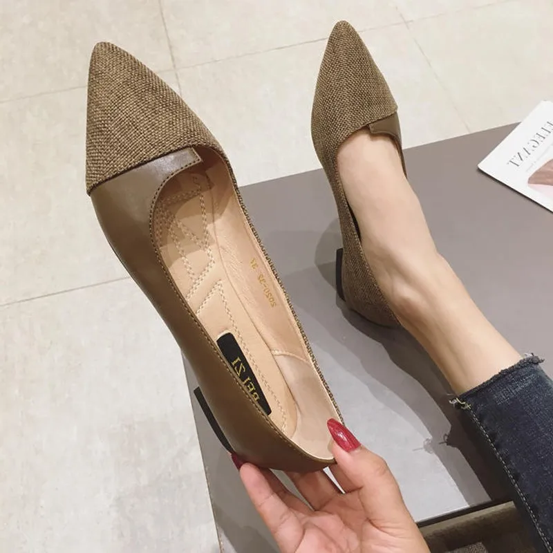 Women Flats Black Flat Shoes Dressy Comfort Brown Shoes for Lady Female Casual Shoes Solid Color Size 32-45 Basic Simple Loafers