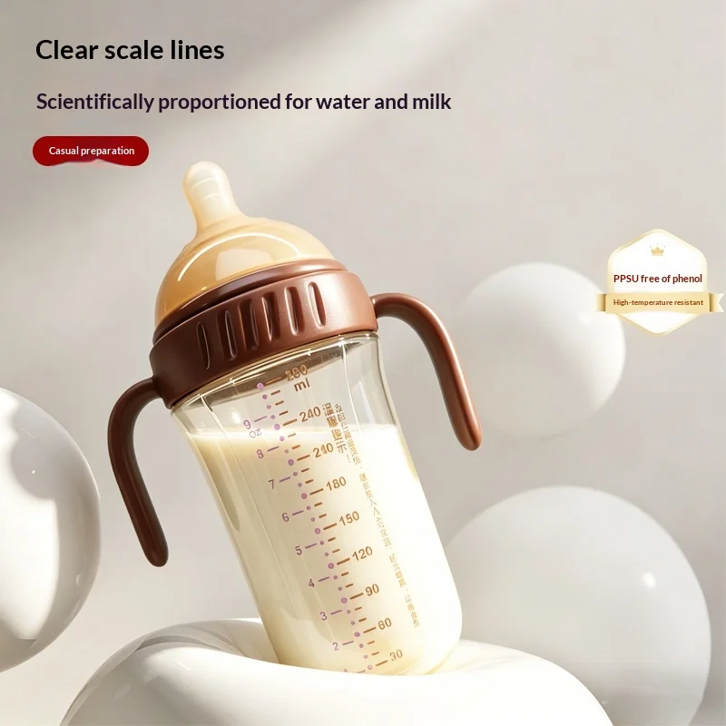 2026 New PPSU Baby Bottle with Dual Nipples Straw & Spout Gravity Ball Wide Neck Leakproof Toddler Cup view 2