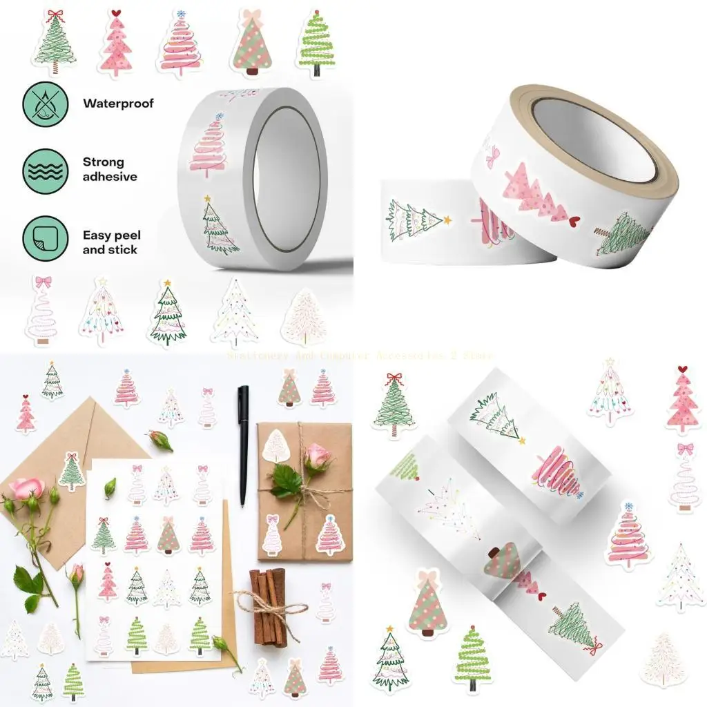 

500 листов мультяшные наклейки на рождественскую елку, клейкая наклейка для планшета, ноутбука, телефона