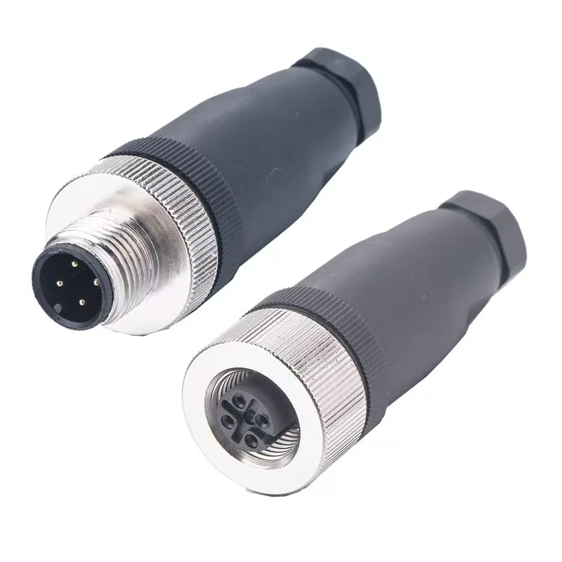 M12 Sensor Connector PG7 Waterproof IP67 4/5/8 Pin Male Female Straight Angle Solderless Screw Terminal Aviation Plug