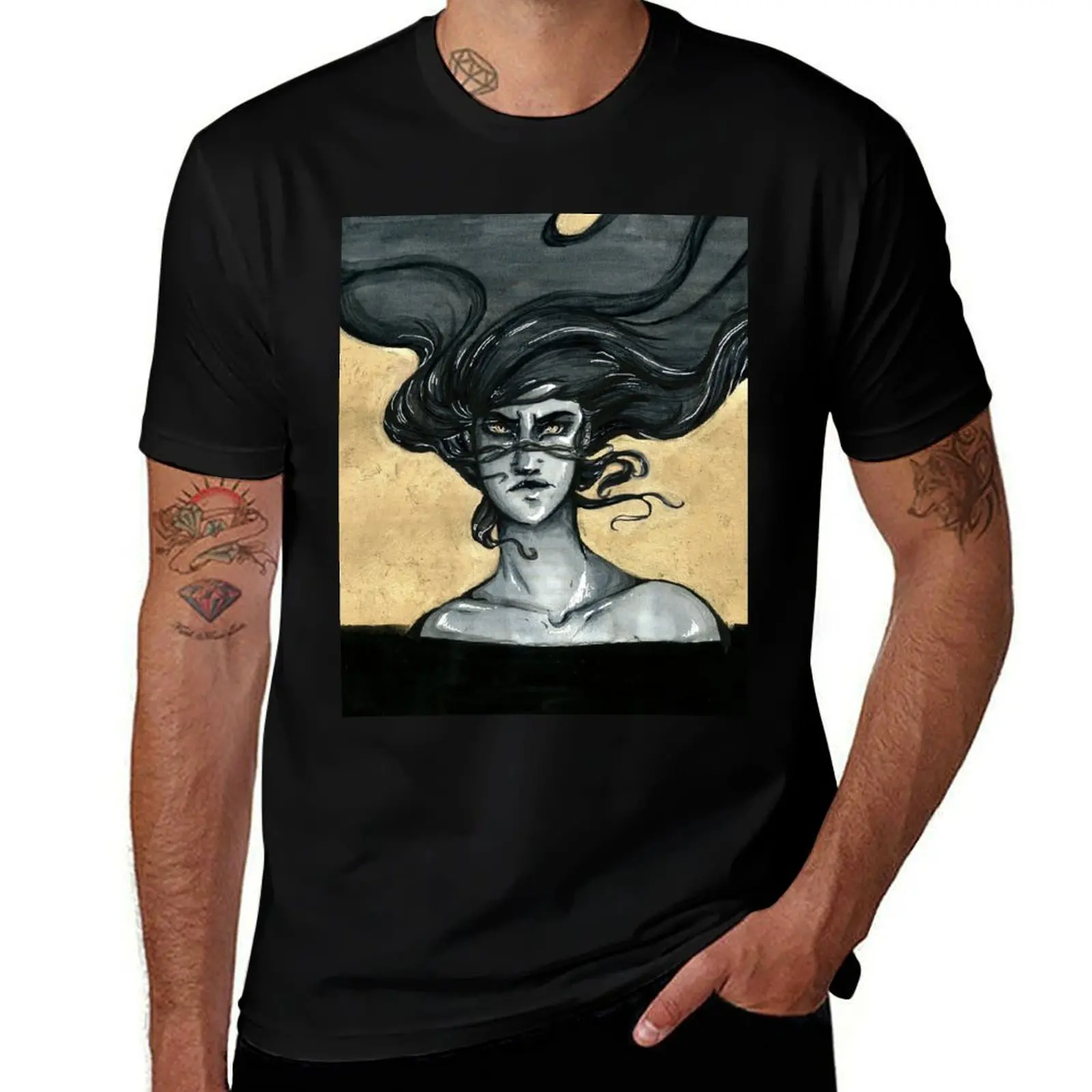 Gilded Smirk T-Shirt Big and Tall Basic Tee Shirt T-Shirt