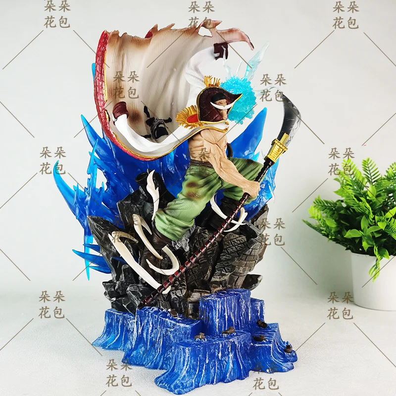 

38cm Anime Figure One Piece Whitebeard Pirates Famous Naval Battle Scene Can Emit Light Peripheral PVC Model Desktop Gifts Toys