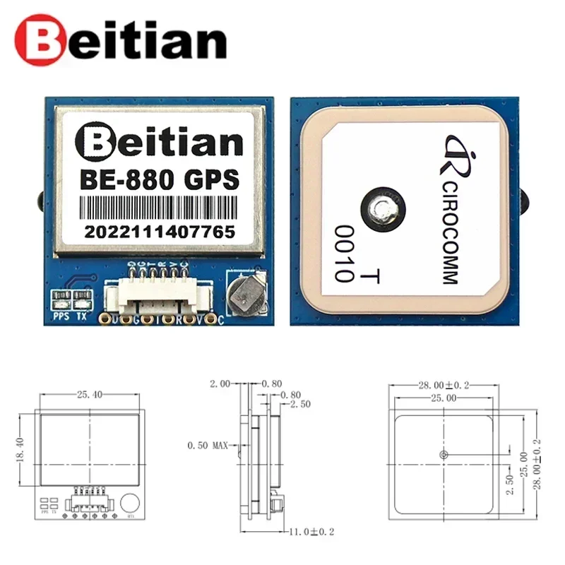 Beitian BE-220 BE-280 BE-880 G-MOUSE UART TTL Level GPS GLONASS Dual GNSS Module GPS Module With FLASH for RC Racing Drone
