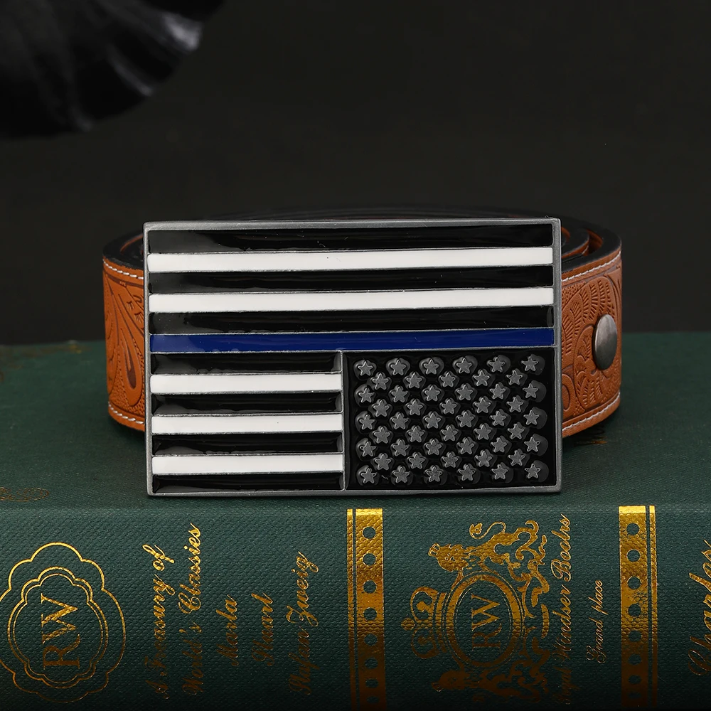 

Квадратный ремень с американским флагом и пряжкой в стиле вестерн, джинсовый декоративный кожаный ремень, мужская мода