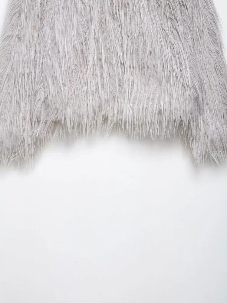 NLZGMSJ 2025 Cappotto invernale da donna in pelliccia sintetica moda cappotto a maniche lunghe femminile chic elegante capispalla caldo spesso