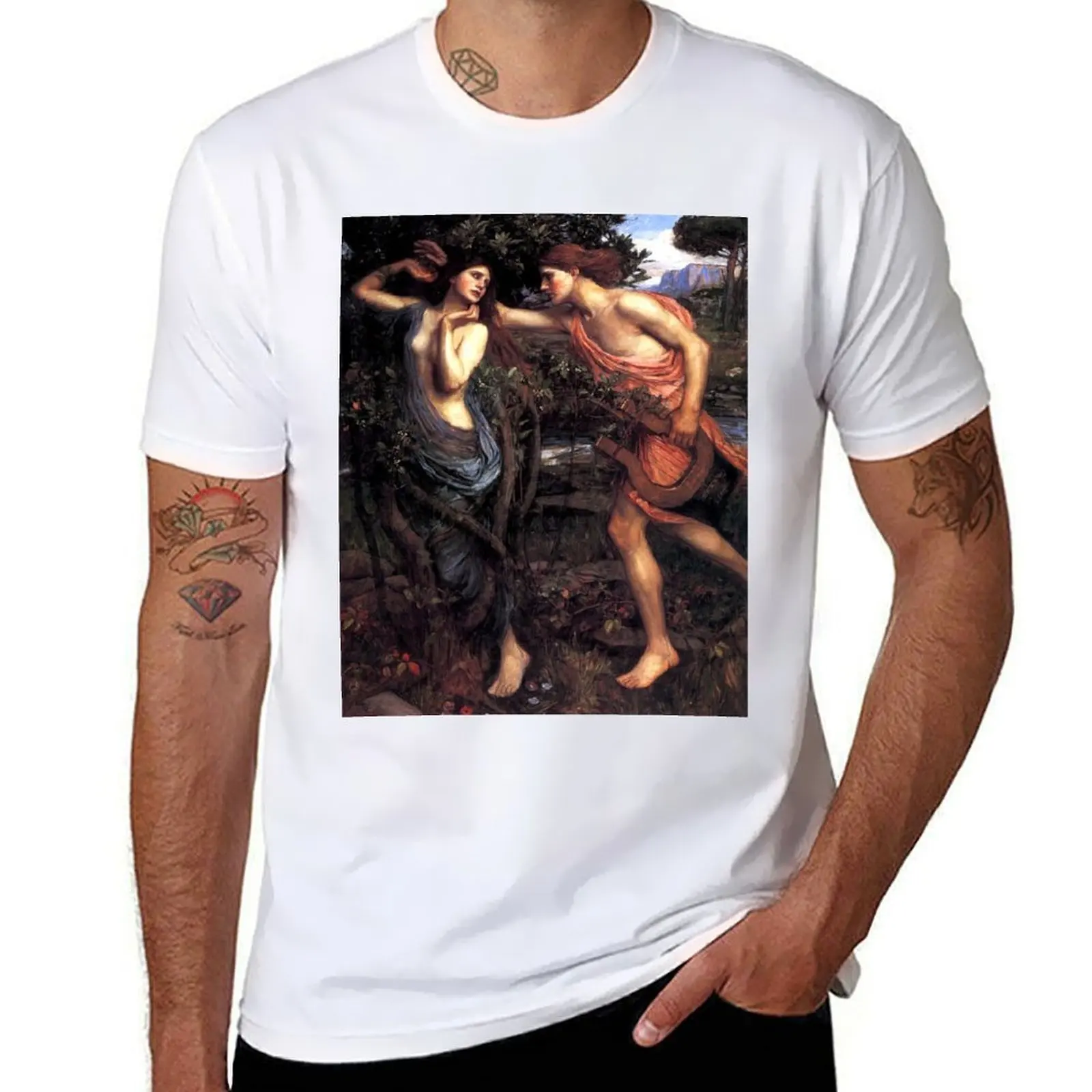 

Apollo and Daphne - John William Waterhouse T-Shirt man t shirts high quality luxury brand t shirt custom print T-Shirt