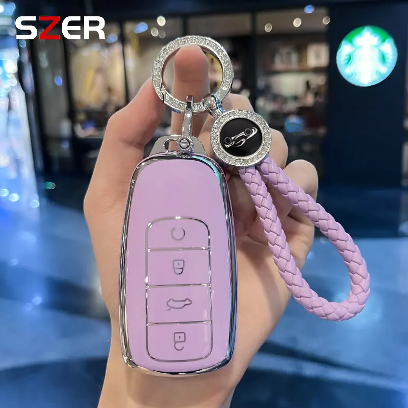 TPU Car Key Case Cover For Chery Tiggo 8 Pro Tiggo 8plus New 5 plus  Chery Tiggo 7 Pro Max Omoda 5 C5 Modod  keychain protector