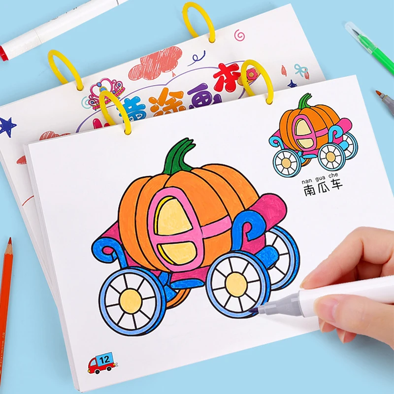 3-6 Ages Children's Coloring Calligraphy Painting Notebook Kindergarten Graffiti Coloring Picture Drawing Book