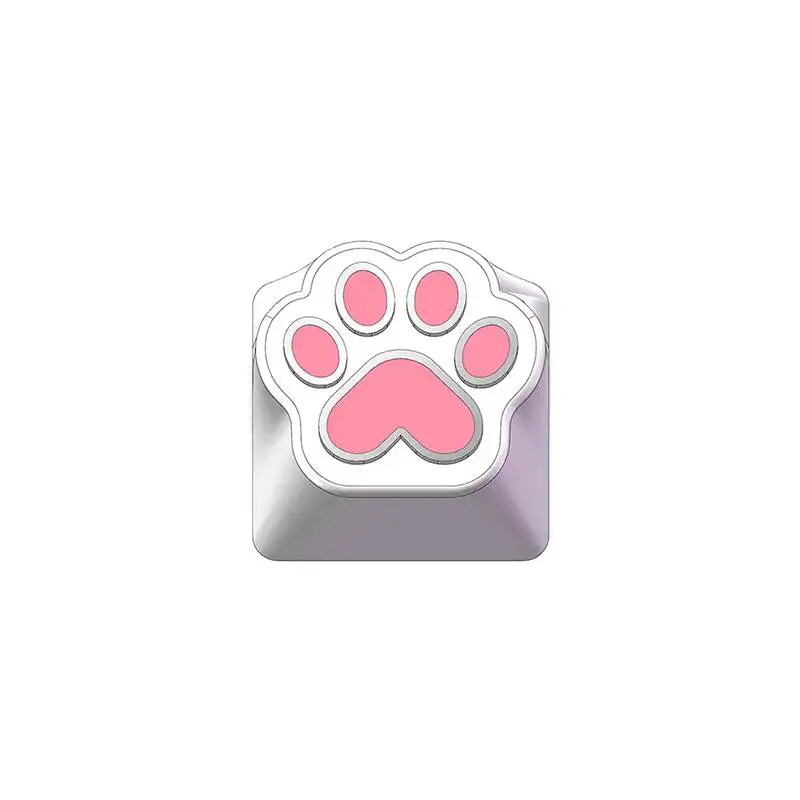 Mechanical Keyboard Cat Paw Keycap Pink Cute Adorable Girl Zinc Aluminum Alloy Metal Personalized Enamel