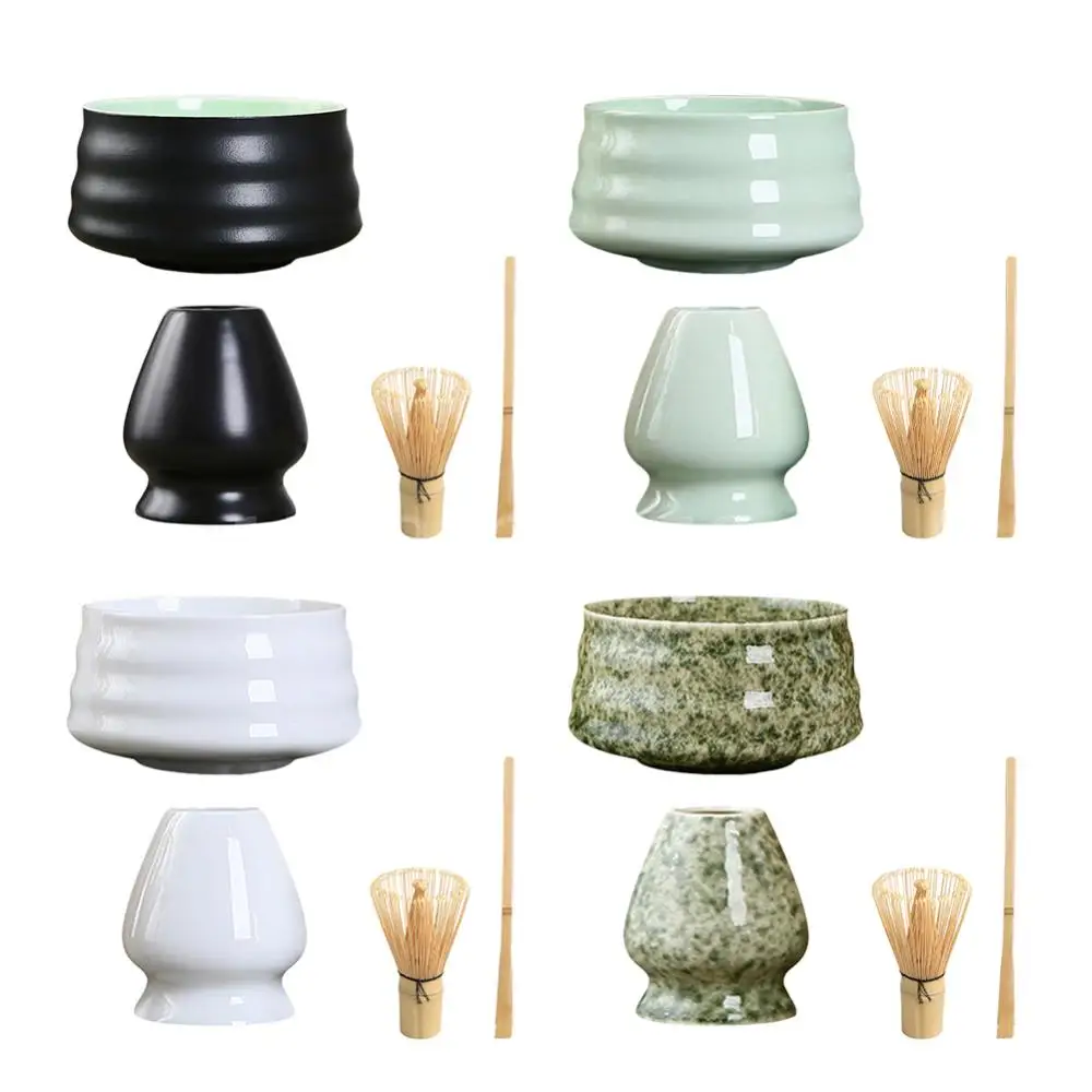 

D2 4Pcs/set Matcha Set Tea Matcha Whisk and Bowl Whisk Holder Matcha Scoop Matcha Bowl Kit Set for Matcha Coffee Tea Ceremony